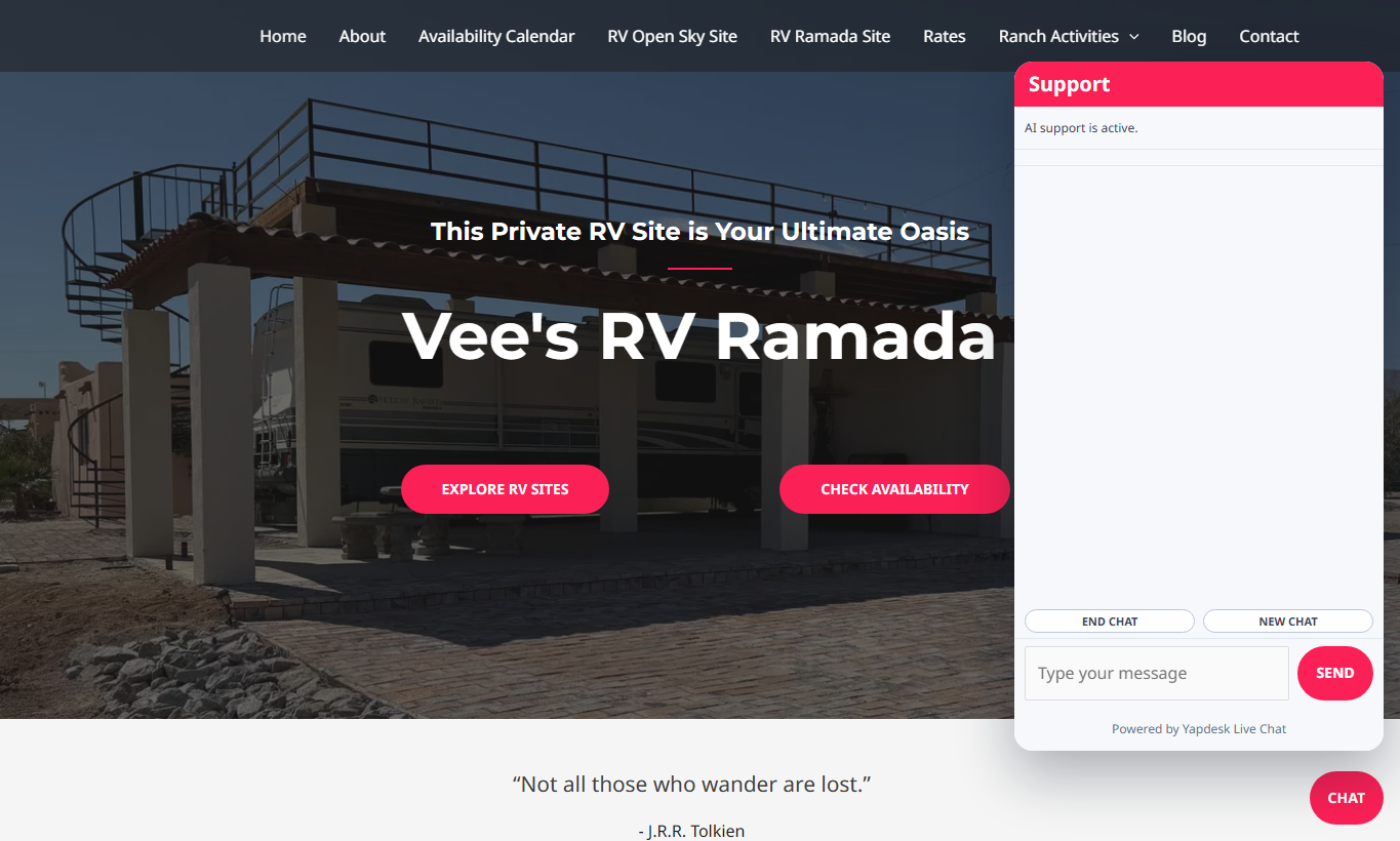 Actual Yapdesk widget opened on a customer website